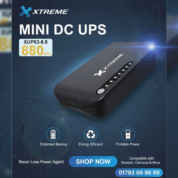 XTREME XUP63-8.8 17W Max 8800mAH MINI DC UPS